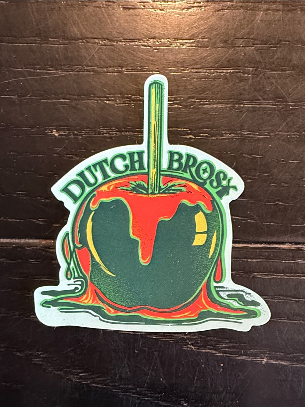 Dutch Bros Green and Red Candy Apple Sticker